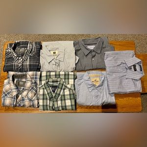 EUC lot of 7 Mens size medium long sleeve button down dress shirts.